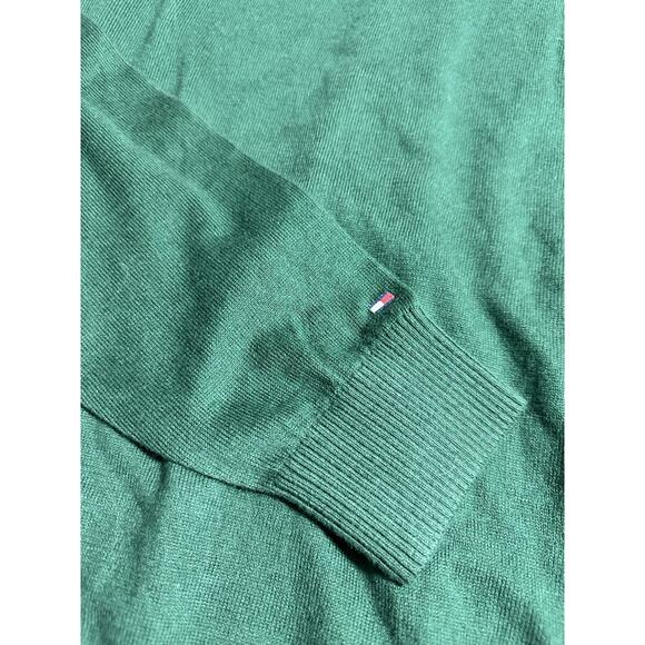 Tommy Hilfiger Argyle Cotton Cashmere V-Neck Pullover Sweater Green Size Medium - Picture 6 of 8